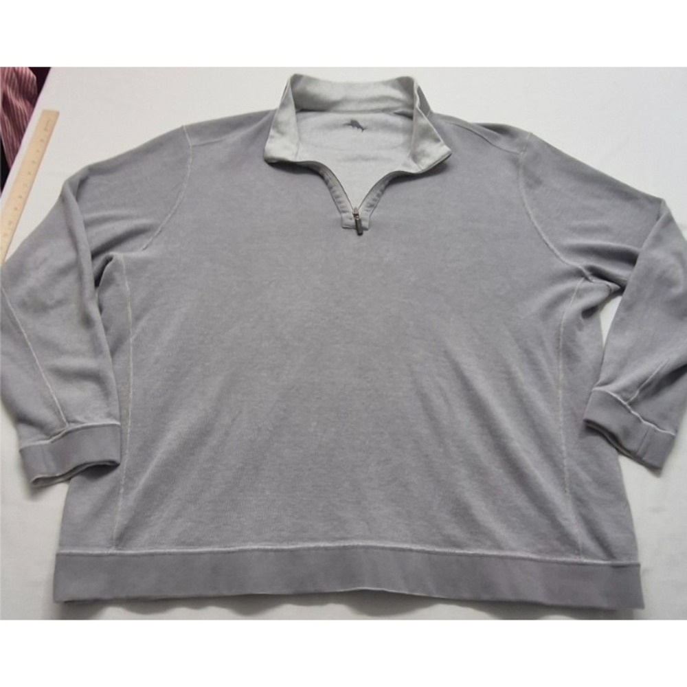 Tommy Bahama men's gray pullover 1/4 zip sweatshirt no size‎ tag